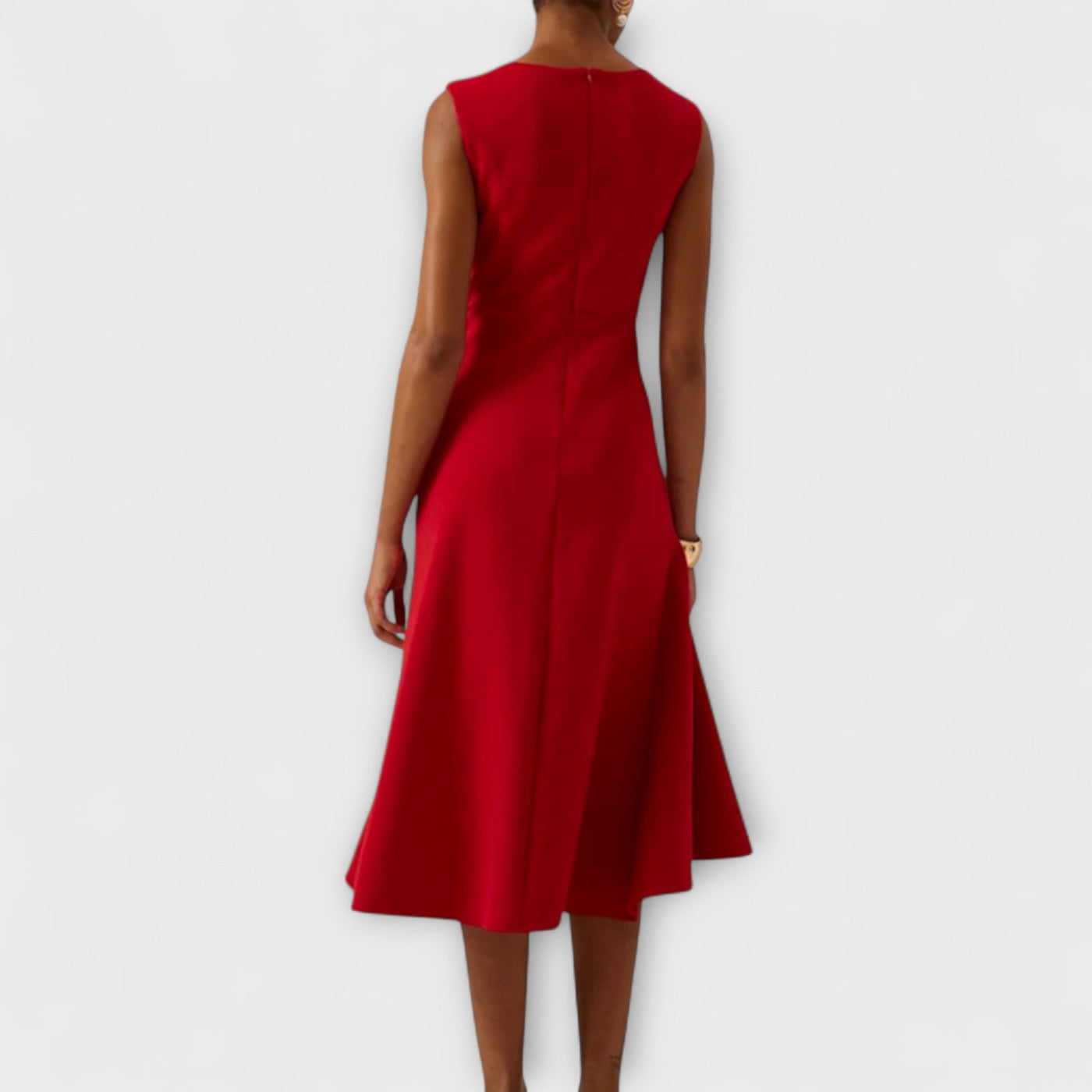 Amelia | Draped Asymmetric Midi Dress