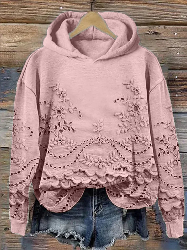 SACHZNA ⏐ Kapuzenpullover mit Blumenstickerei