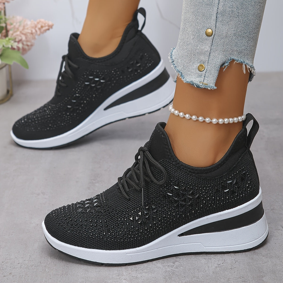 Solara | Glitzernde Keil-Sneaker