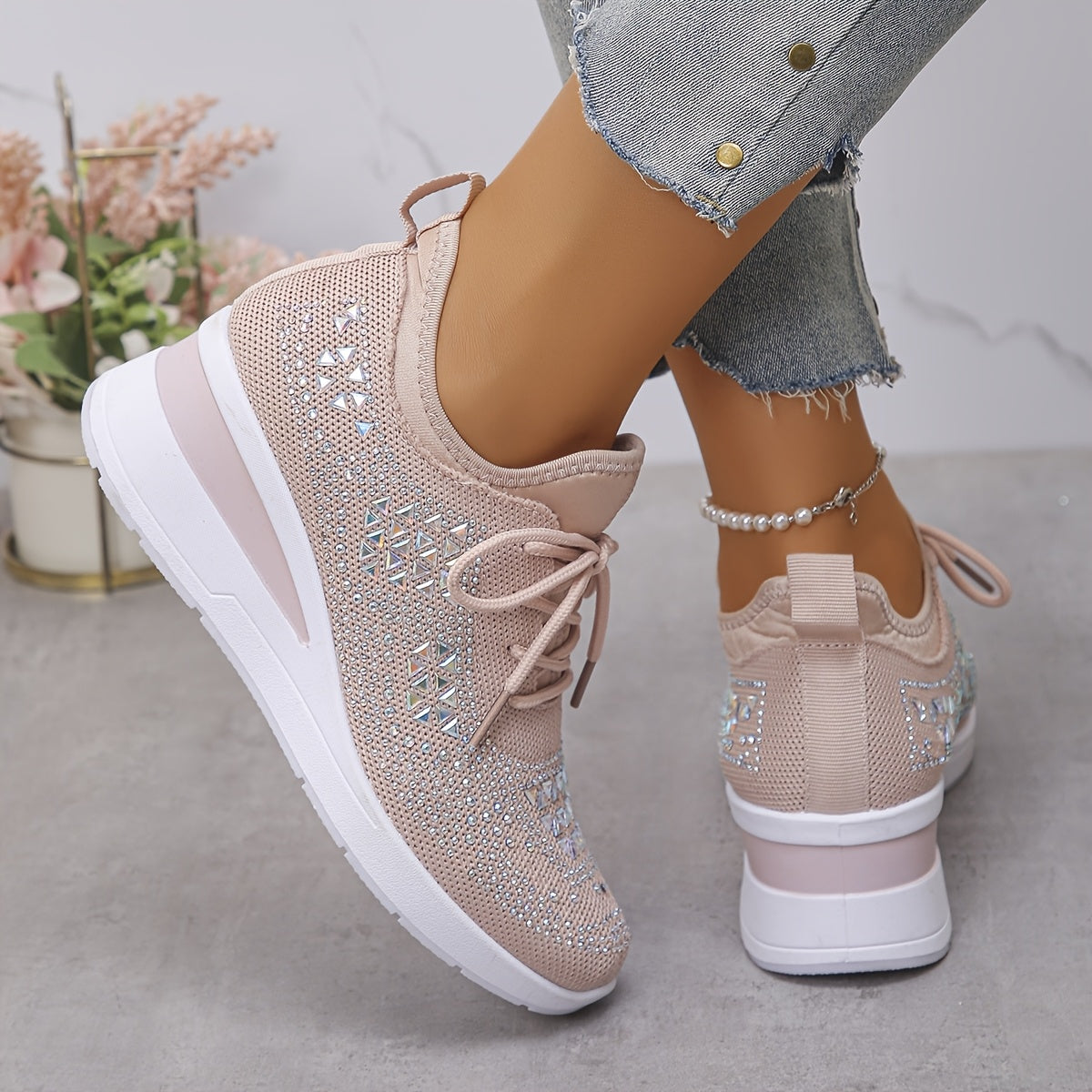 Solara | Glitzernde Keil-Sneaker