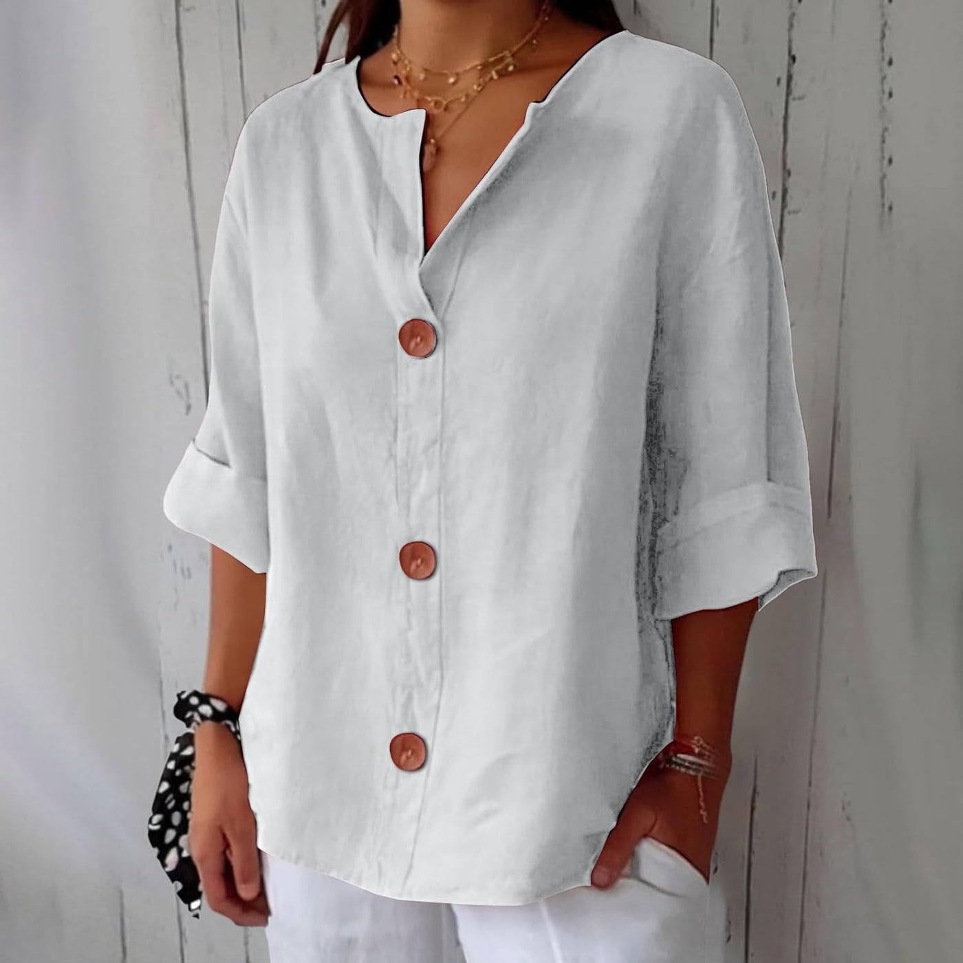 Clara | Casual Linen Blouse