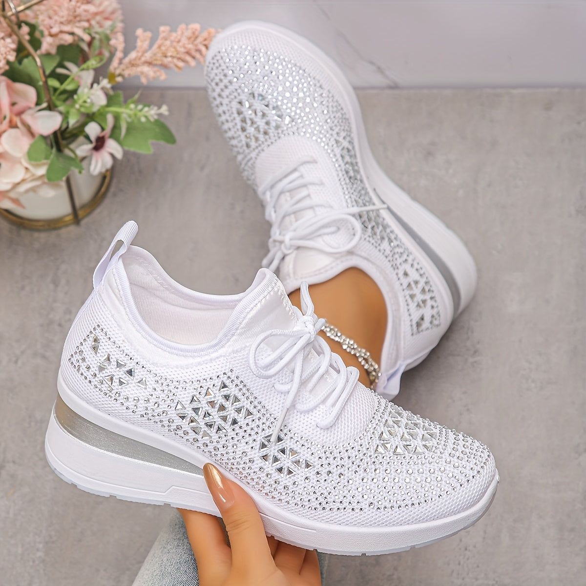 Solara | Glitzernde Keil-Sneaker