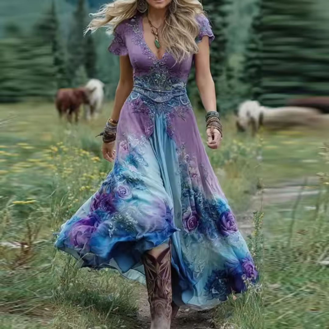 Celestine | Maßgeschneidertes, fließendes Blumenkleid