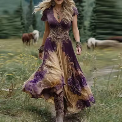 Celestine | Maßgeschneidertes, fließendes Blumenkleid