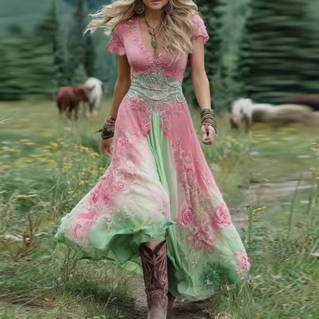 Celestine | Maßgeschneidertes, fließendes Blumenkleid