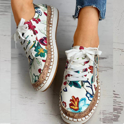 Oluchi – Florale orthopädische Sneakers mit Reißverschluss