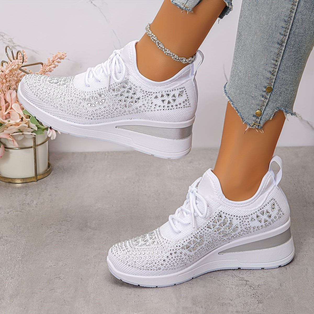 Solara | Glitzernde Keil-Sneaker
