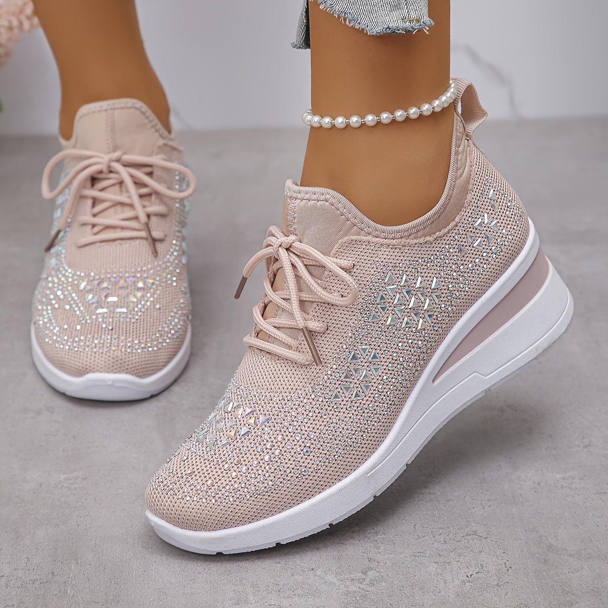 Solara | Glitzernde Keil-Sneaker